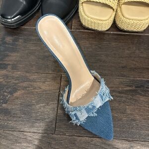 Frayed Denim Women's Mules